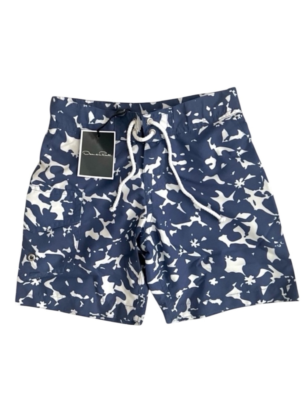 Oscar De La Renta Boys Swim Board Shorts Blue Floral